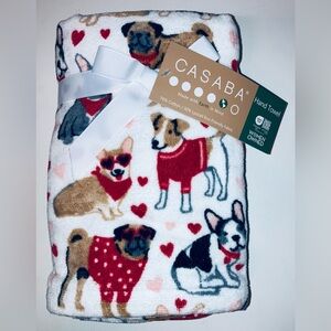 Valentine Dog Hand Towels - NEW! Set of 2.